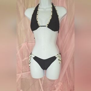 Black and Cream Polka Dot Bikini